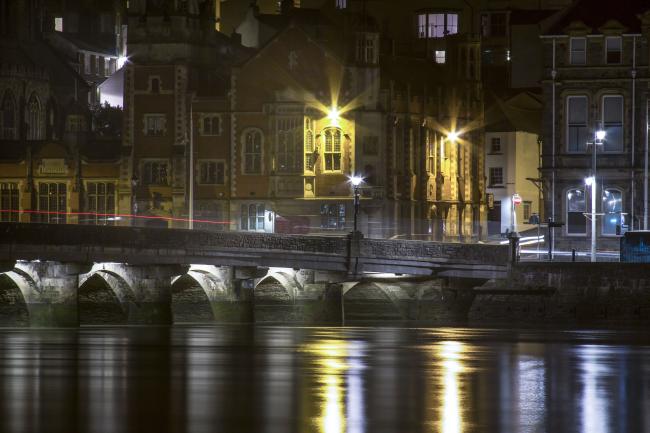 Bideford at night