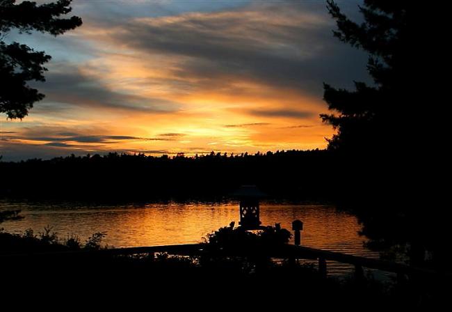 sunset over the lake